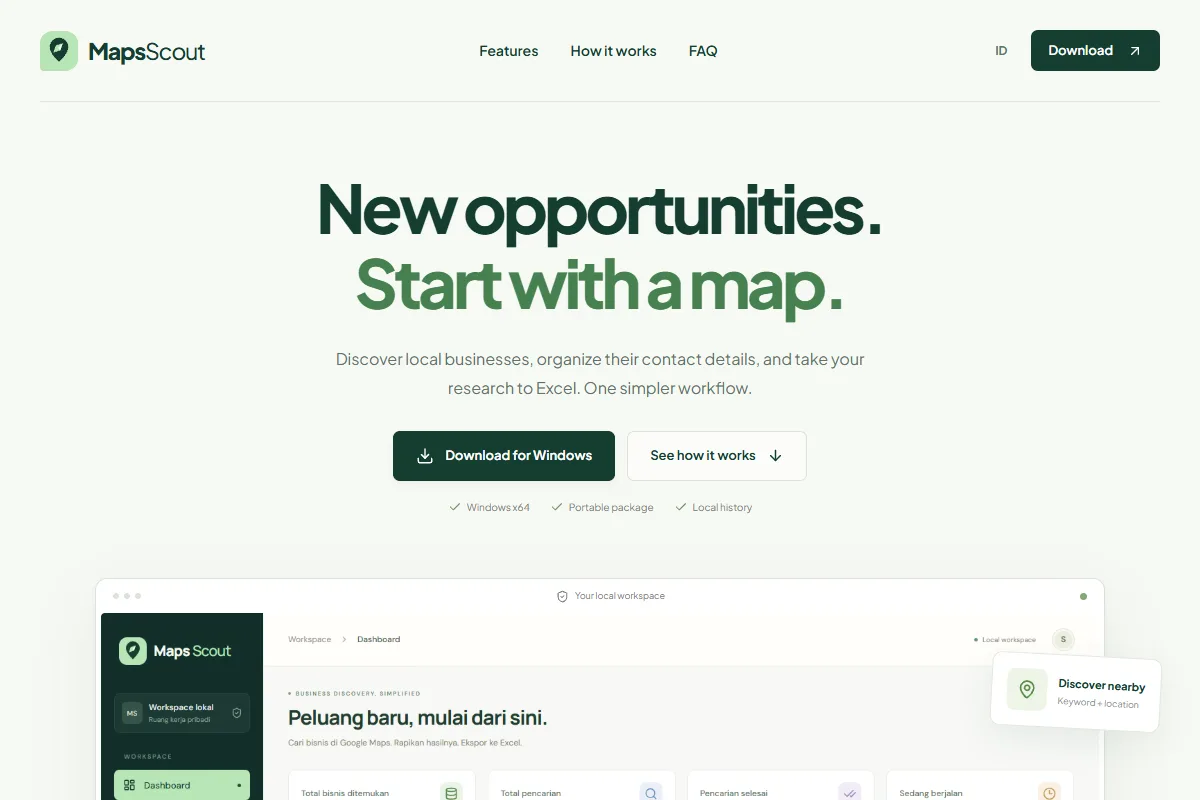 Maps Scout website preview